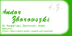 andor zborovszki business card